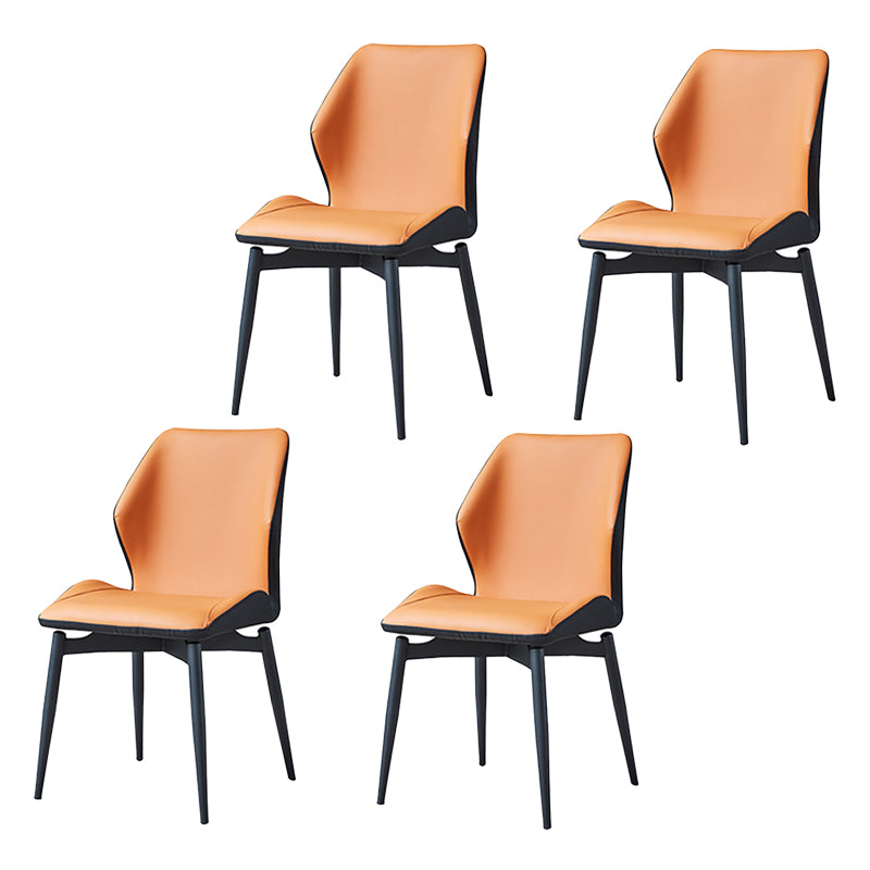 Contemporary Style Metal Dining Chairs Kitchen Dining Armless Side Chairs