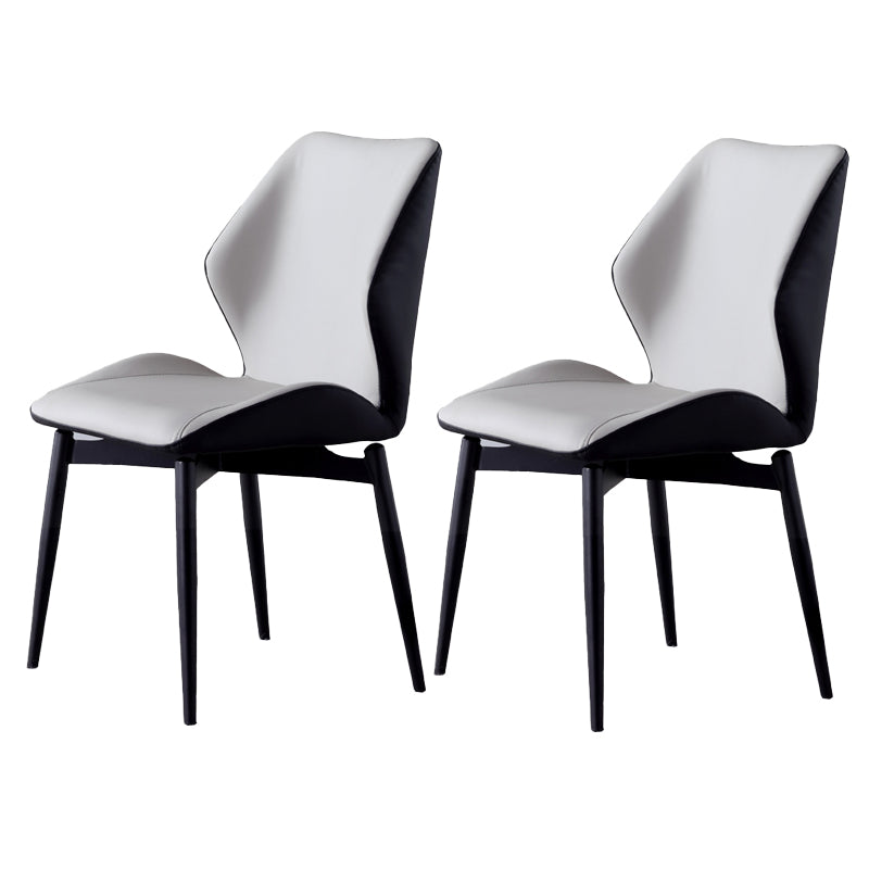 Contemporary Style Metal Dining Chairs Kitchen Dining Armless Side Chairs