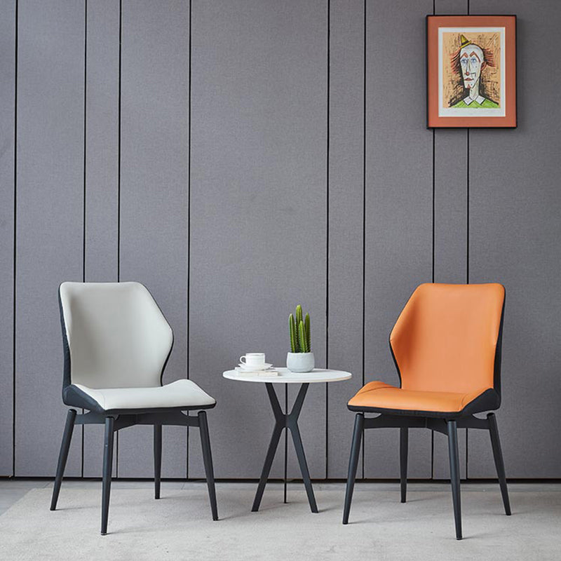 Contemporary Style Metal Dining Chairs Kitchen Dining Armless Side Chairs