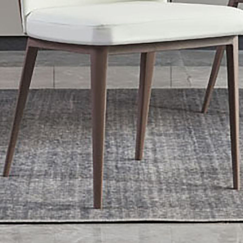 Contemporary Restaurant Leather Side Chair Brown Leg Wingback Dining Chair