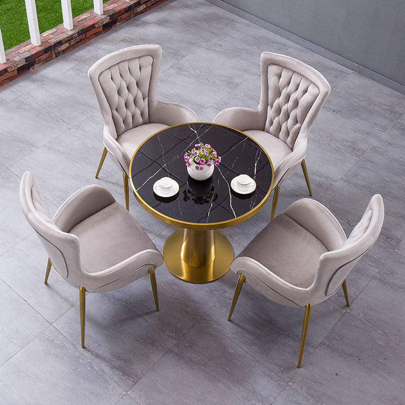 Nordic Style Metal Dining Chairs Upholstered Side Chairs for Restaurant Use