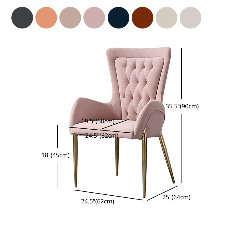 Nordic Style Metal Dining Chairs Upholstered Side Chairs for Restaurant Use