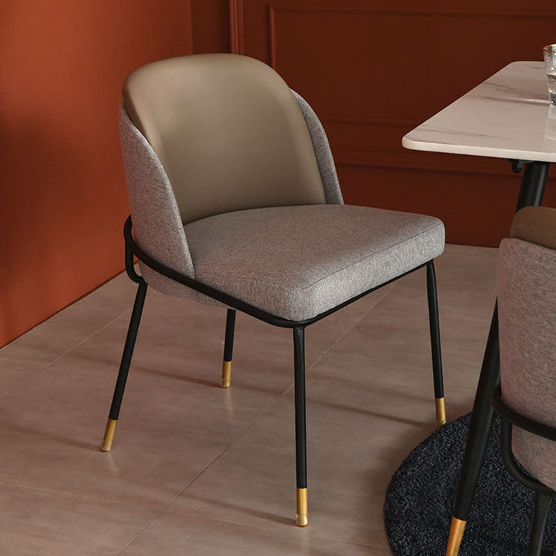Scandinavian Design Solid Back Chairs Armless Upholstered Dining Side Chairs