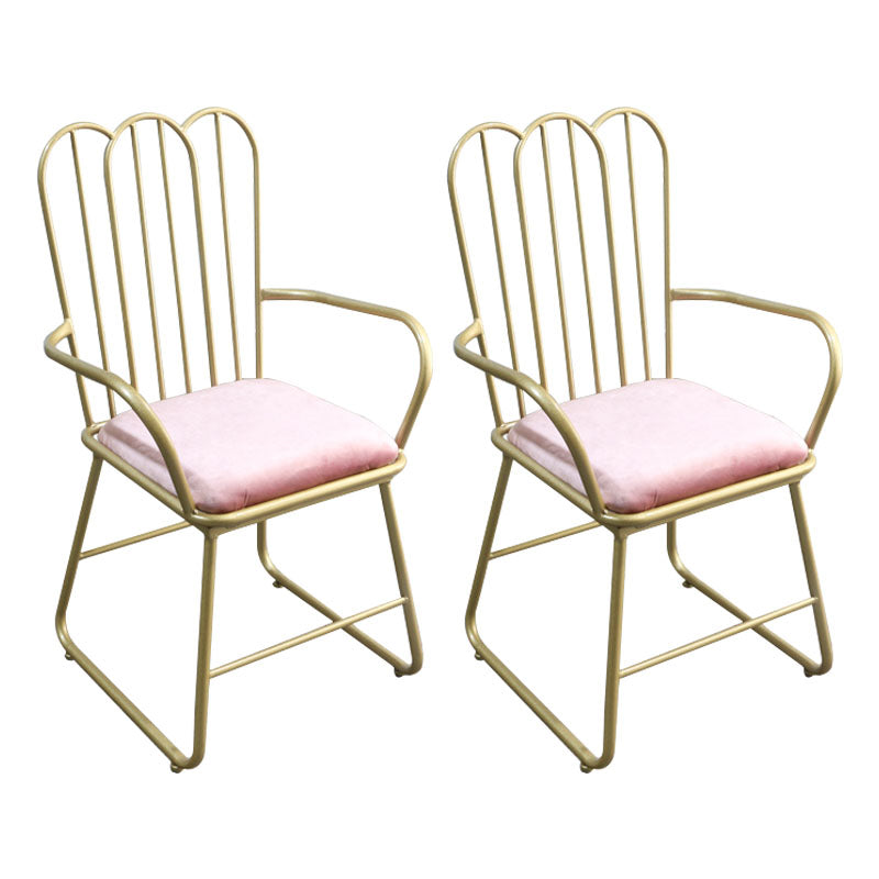 Nordic Metal Dining Room Chairs Slat Back Side Chair for Restaurant Use