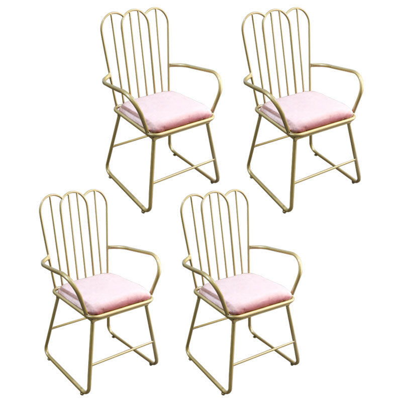 Nordic Metal Dining Room Chairs Slat Back Side Chair for Restaurant Use