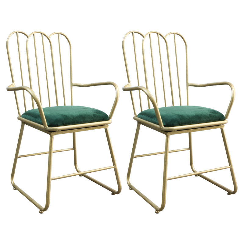 Nordic Metal Dining Room Chairs Slat Back Side Chair for Restaurant Use