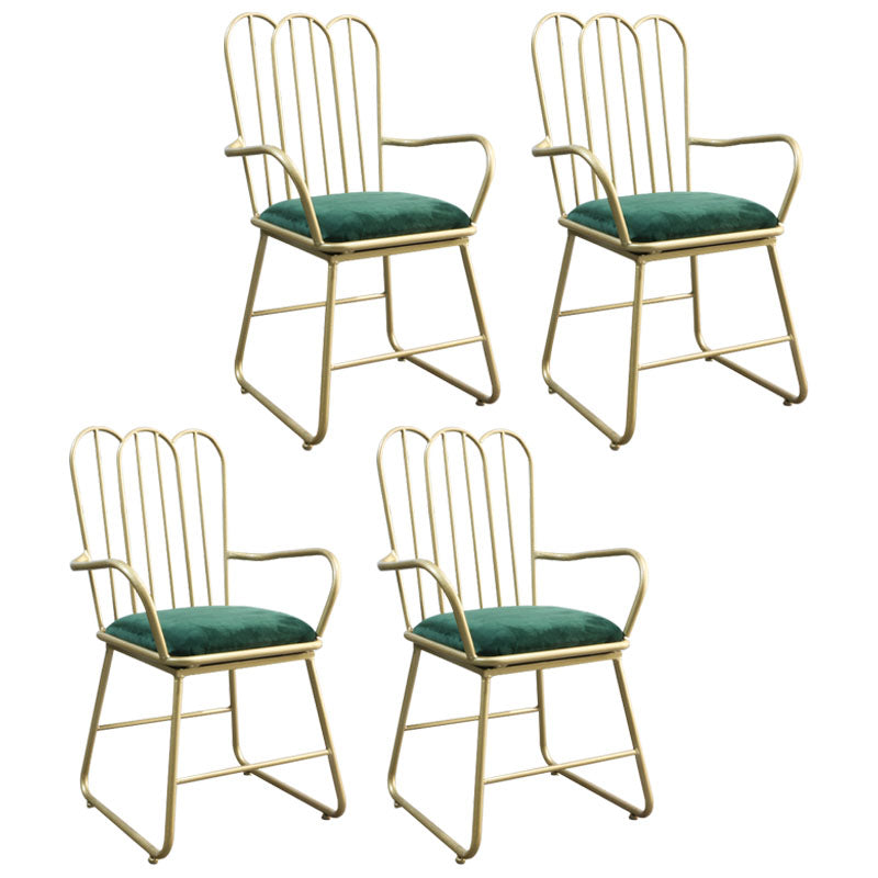 Nordic Metal Dining Room Chairs Slat Back Side Chair for Restaurant Use