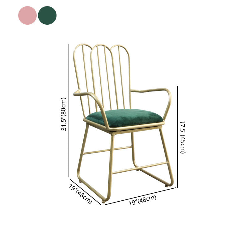 Nordic Metal Dining Room Chairs Slat Back Side Chair for Restaurant Use