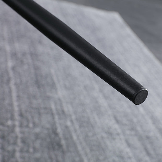 Contemporary Sloped Arm Chair Matte Finish Leather Curved Parsons Chair