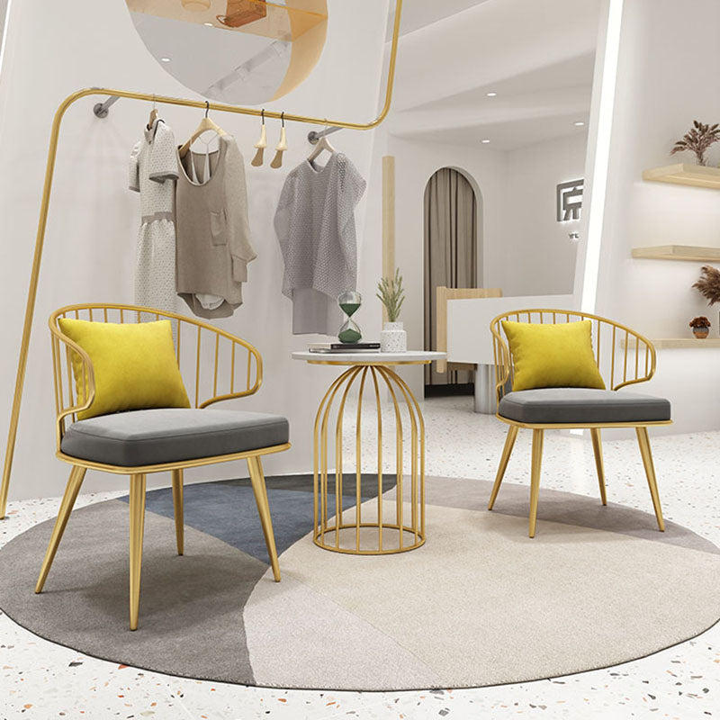 Scandinavian Style Windsor Back Chair Armless Upholstered Side Chair