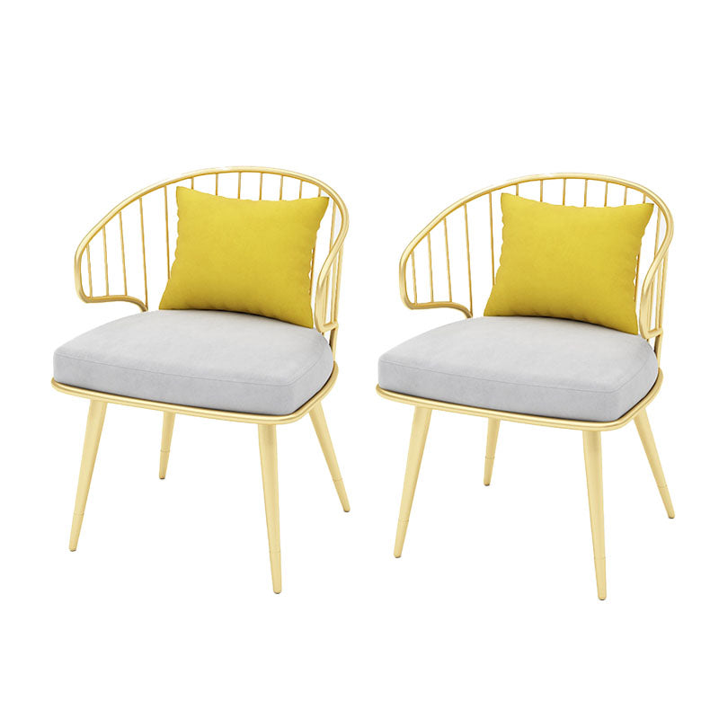 Scandinavian Style Windsor Back Chair Armless Upholstered Side Chair