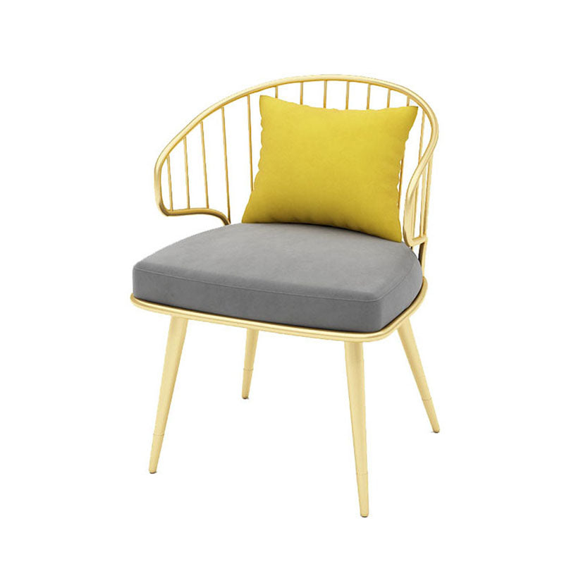 Scandinavian Style Windsor Back Chair Armless Upholstered Side Chair