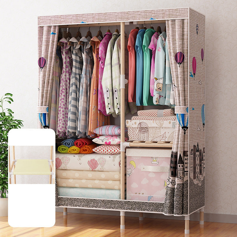 Natural Meringue Wood Frame Wardrobe Modern Style Home Wardrobe Armoire