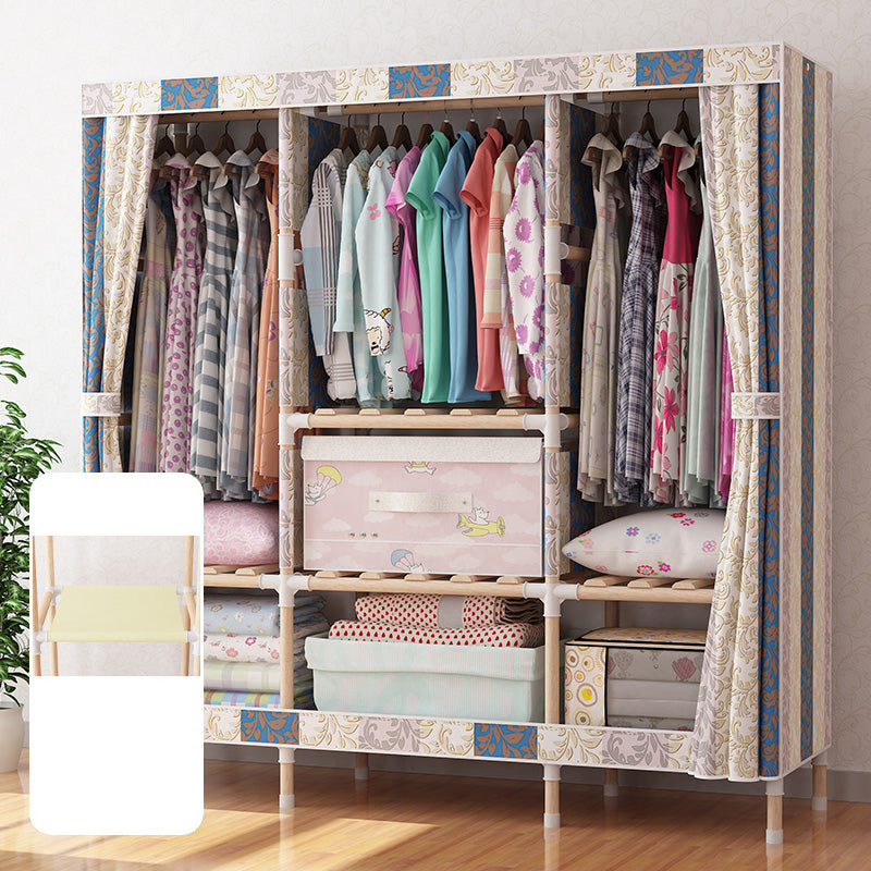 Natural Meringue Wood Frame Wardrobe Modern Style Home Wardrobe Armoire