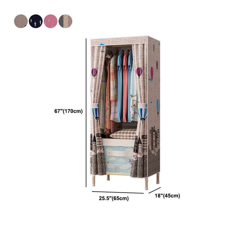 Natural Meringue Wood Frame Wardrobe Modern Style Home Wardrobe Armoire