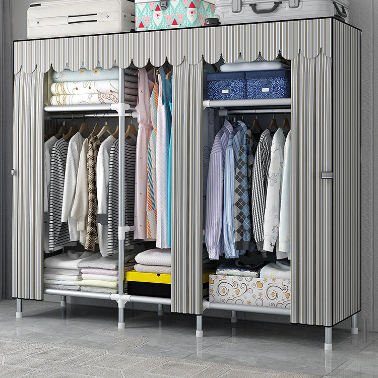 Modern Style Home Wardrobe Armoire Steel Frame Wardrobe Cabinet