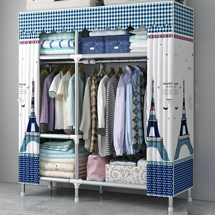 Modern Style Home Wardrobe Armoire Steel Frame Wardrobe Cabinet