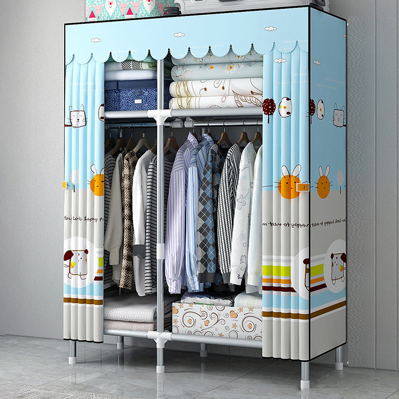 Modern Style Home Wardrobe Armoire Steel Frame Wardrobe Cabinet