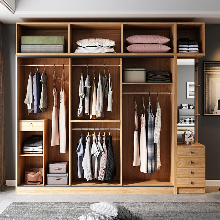 Clear Glass Door Storage Cabinet Modern Sliding Door Wardrobe for Home