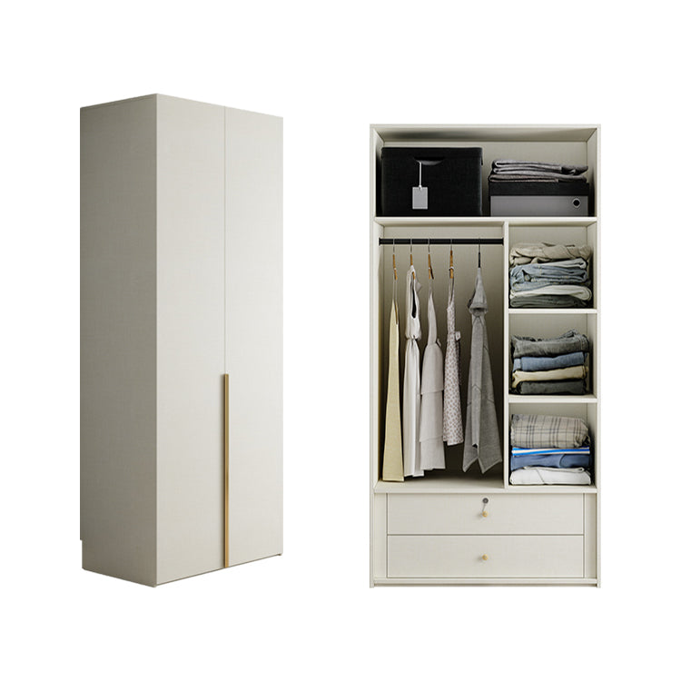 Engineered Wood Wardrobe Armoire Modern White Wardrobe for Bedroom