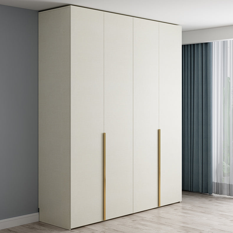 Engineered Wood Wardrobe Armoire Modern White Wardrobe for Bedroom