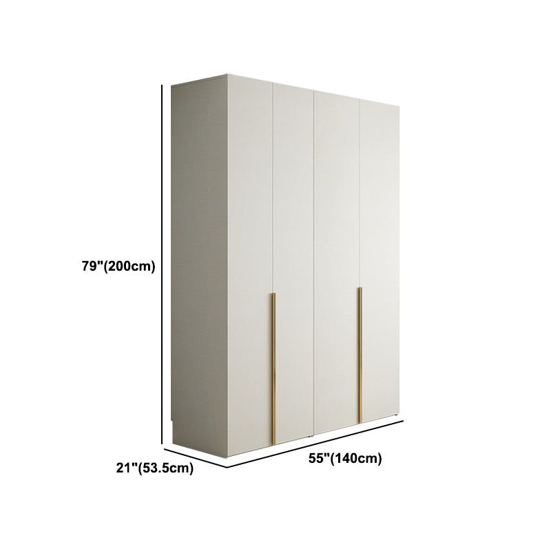 Engineered Wood Wardrobe Armoire Modern White Wardrobe for Bedroom