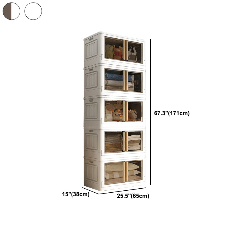 Contemporary Plastic Storage Cabinet Hinged Wardrobe Cabinet