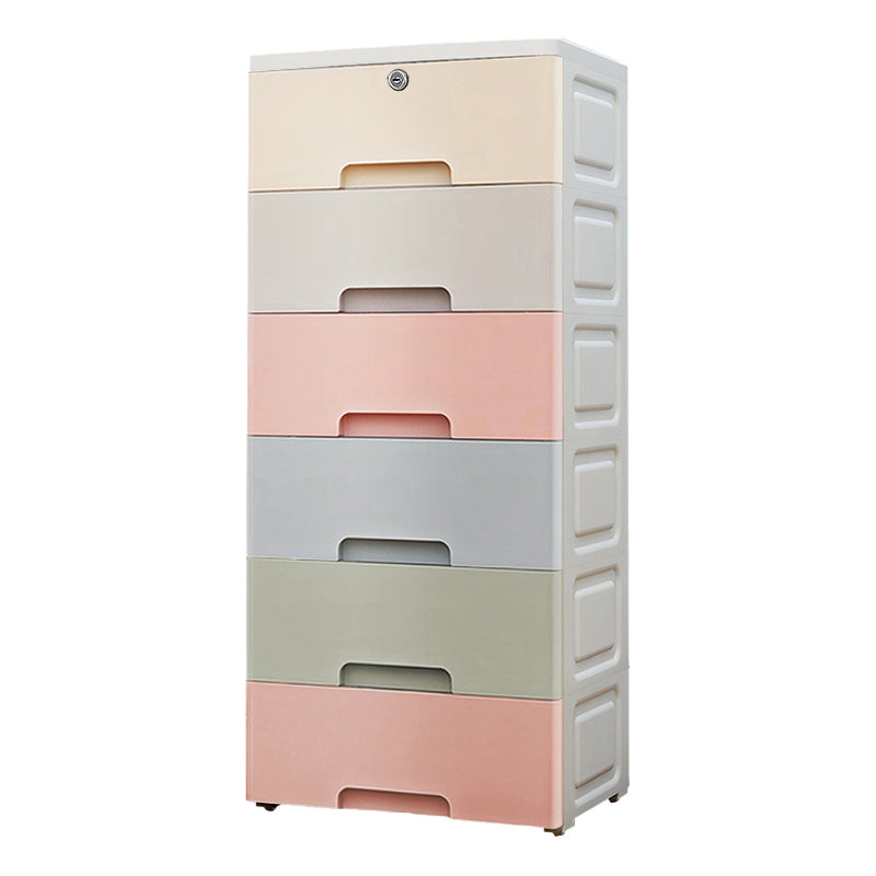 Contemporary Plastic Storage Cabinet With Drawer Non-Hanging Armoire