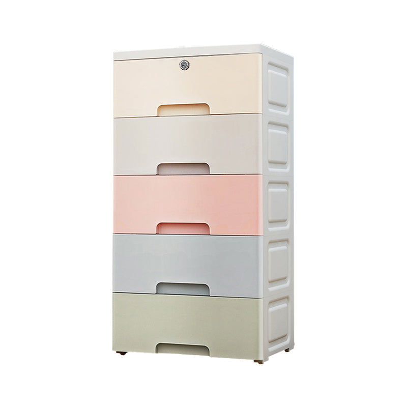 Contemporary Plastic Storage Cabinet With Drawer Non-Hanging Armoire