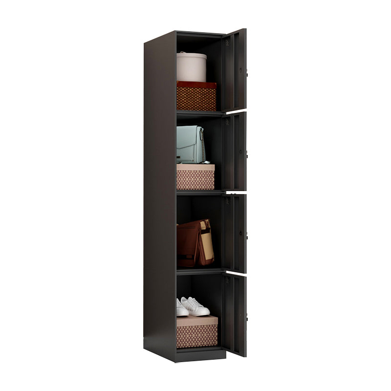 Metal Industrial Cabinet with Hinged Door Black Steel Storage Cabinet for Home