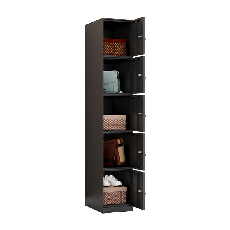 Metal Industrial Cabinet with Hinged Door Black Steel Storage Cabinet for Home