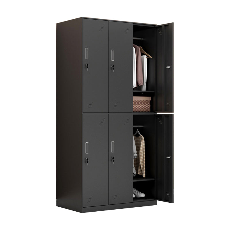 Metal Industrial Cabinet with Hinged Door Black Steel Storage Cabinet for Home