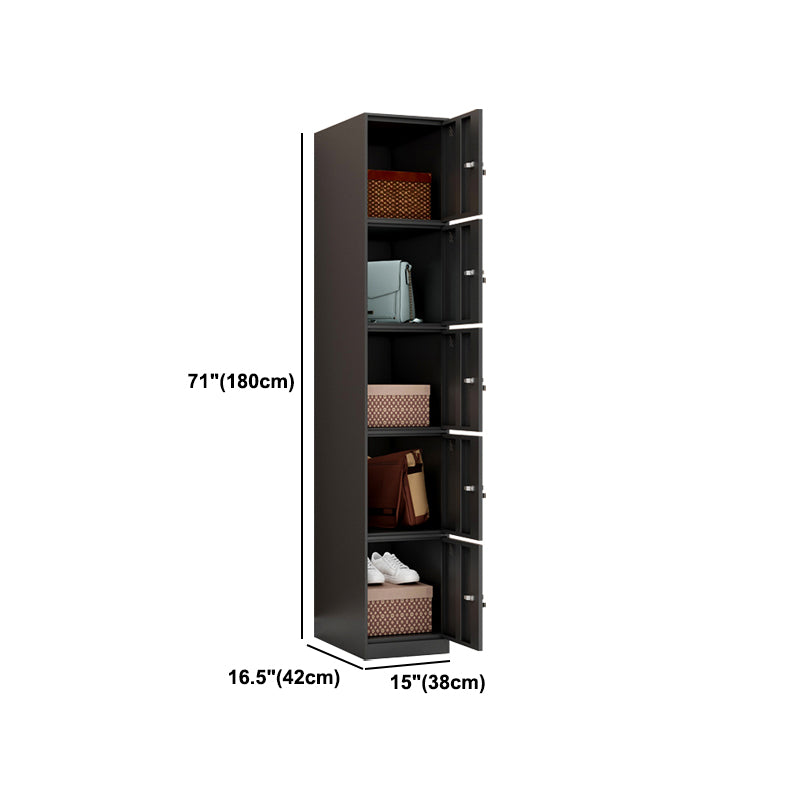 Metal Industrial Cabinet with Hinged Door Black Steel Storage Cabinet for Home