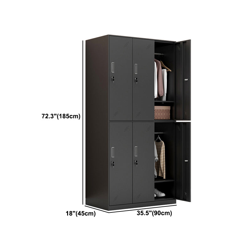 Metal Industrial Cabinet with Hinged Door Black Steel Storage Cabinet for Home