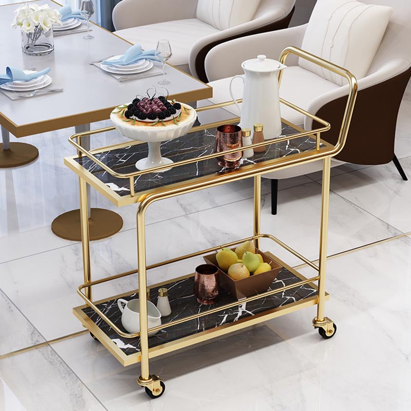 Contemporary Metal Prep Table 33.86"H Rolling Prep Table for Dining Room