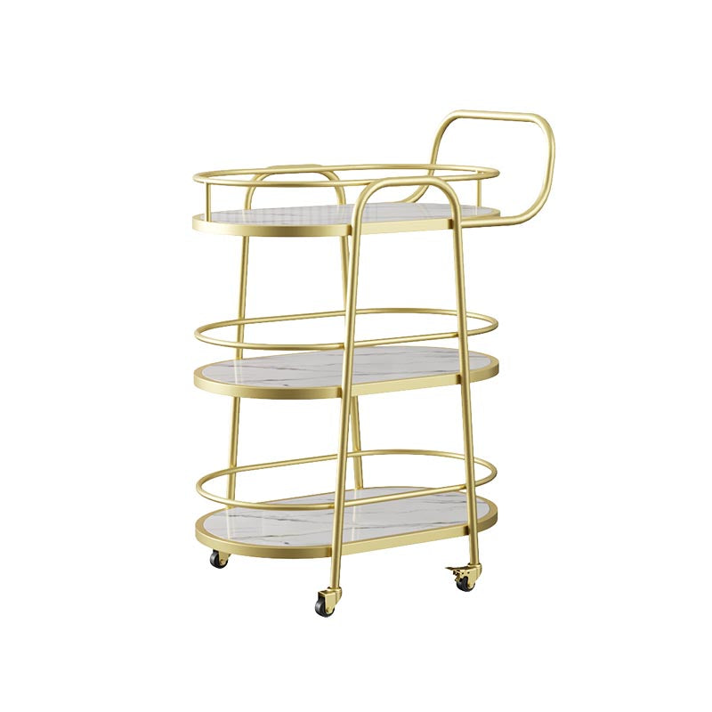 32.68" High Rolling Modern Prep Table Metal Prep Table for Dining Room