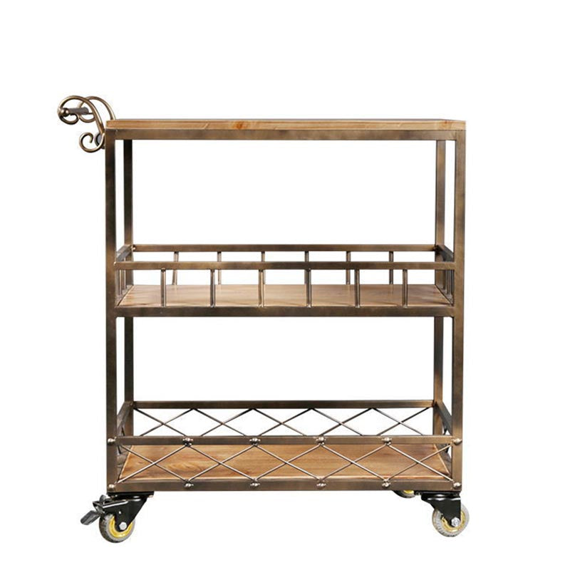 Contemporary Wood Kitchen Island Table Stationary Kitchen Island Table with Open Storage