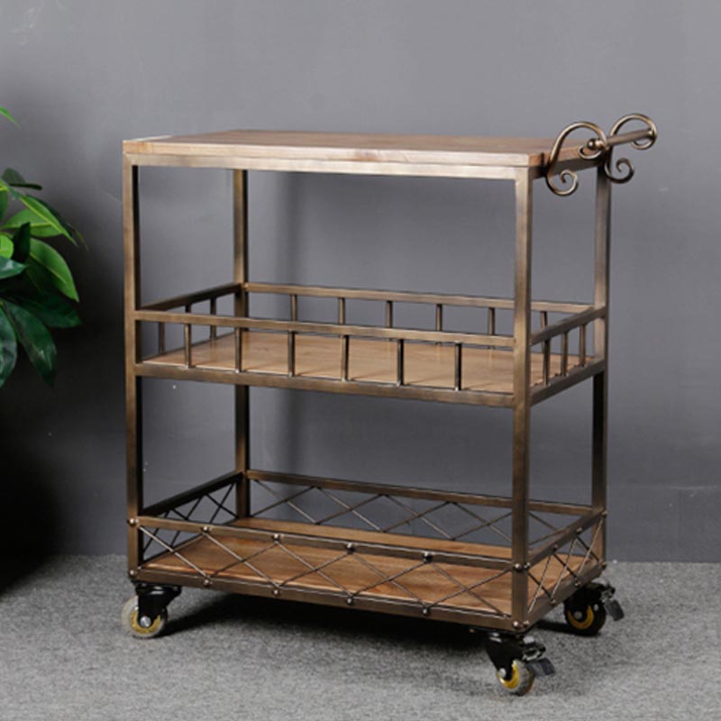 Contemporary Wood Kitchen Island Table Stationary Kitchen Island Table with Open Storage