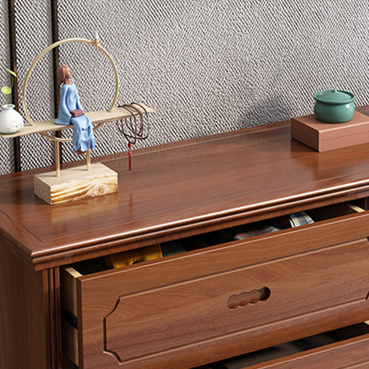 Horizontal Rubber Wood Double Dresser Modern Bedroom Storage Chest with 6 / 9 Drawers