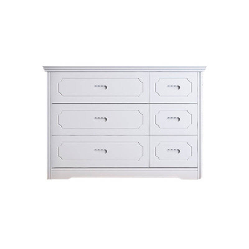 Horizontal Rubber Wood Double Dresser Modern Bedroom Storage Chest with 6 / 9 Drawers