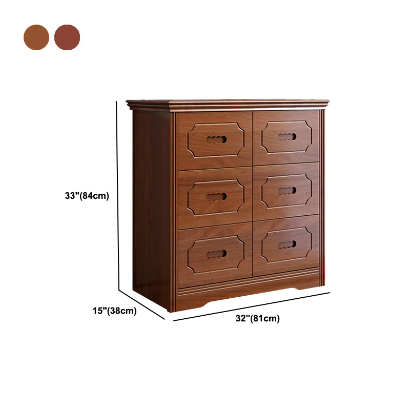 Horizontal Rubber Wood Double Dresser Modern Bedroom Storage Chest with 6 / 9 Drawers