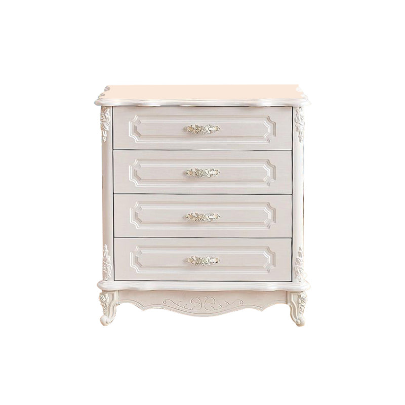 White Wood Storage Chest Dresser Modern Bedroom Storage Chest with Drawers