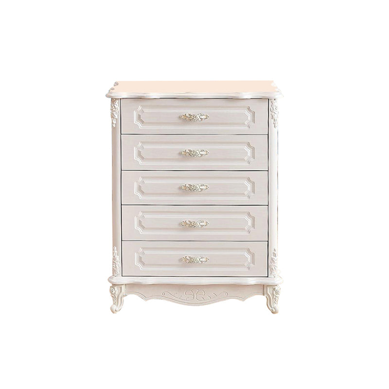 White Wood Storage Chest Dresser Modern Bedroom Storage Chest with Drawers