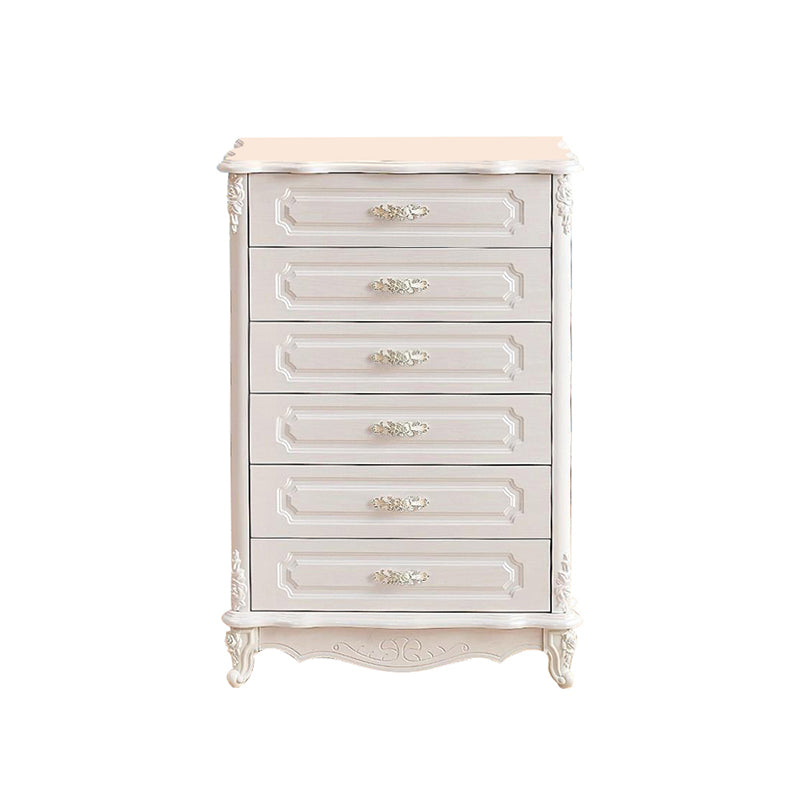 White Wood Storage Chest Dresser Modern Bedroom Storage Chest with Drawers