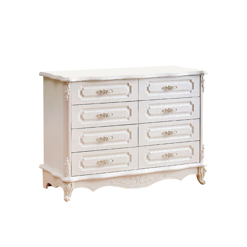 White Wood Storage Chest Dresser Modern Bedroom Storage Chest with Drawers