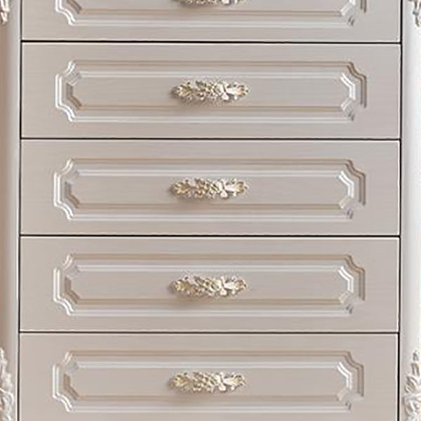 White Wood Storage Chest Dresser Modern Bedroom Storage Chest with Drawers