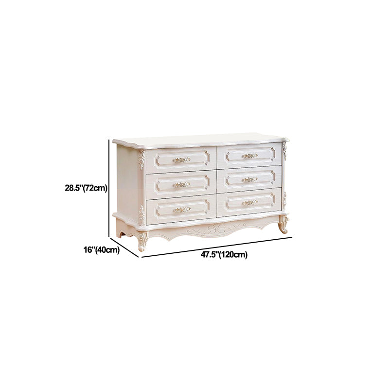 White Wood Storage Chest Dresser Modern Bedroom Storage Chest with Drawers