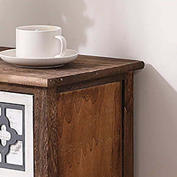 Vertical Wooden Storage Chest Dresser Traditional Lingerie Chest with Drawers