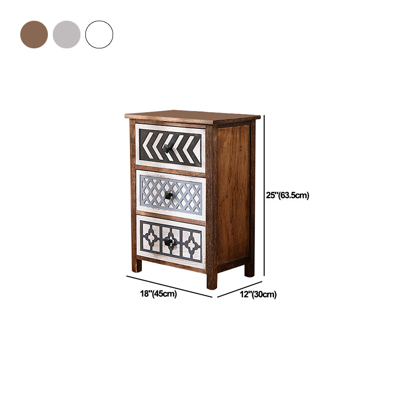 Vertical Wooden Storage Chest Dresser Traditional Lingerie Chest with Drawers