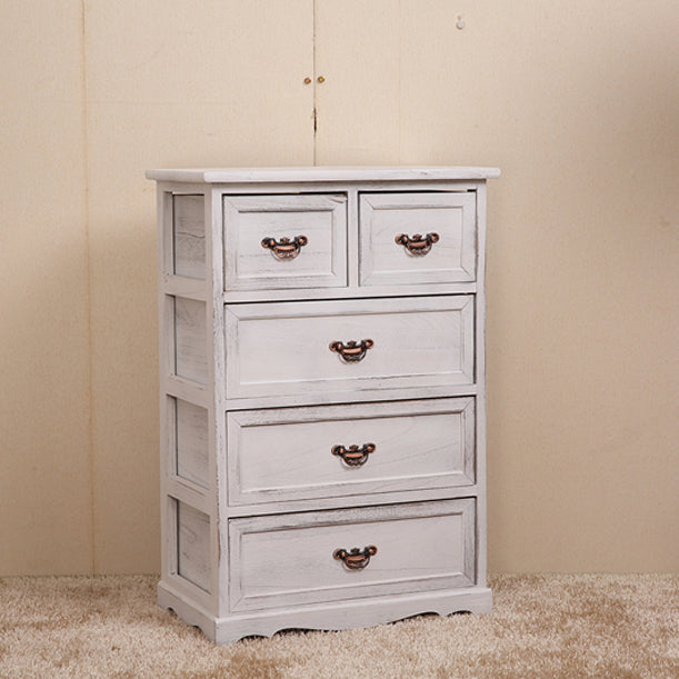 Traditional Solid Wood Lingerie Chest Vertical Storage Chest Dresser with Drawers